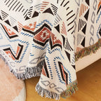 Bohemian Plaid Tassel Throw Blanket