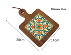 Boho Wood & Decorative Tile Trivet