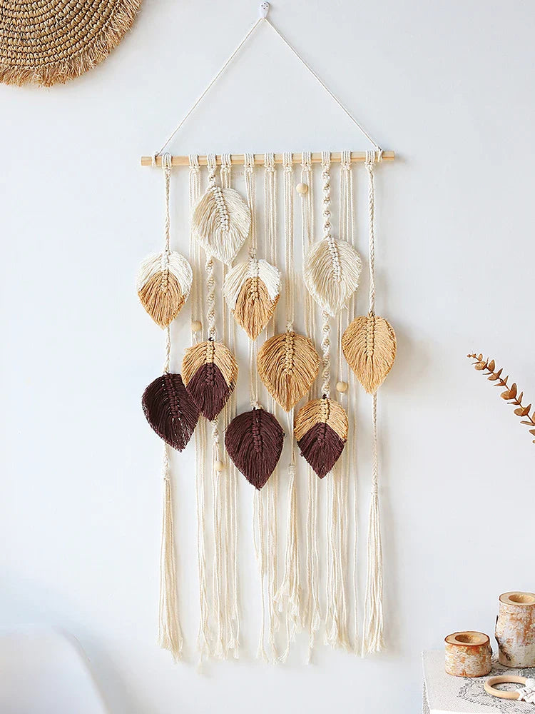 Leaves Hand-Woven Macrame Tapestries