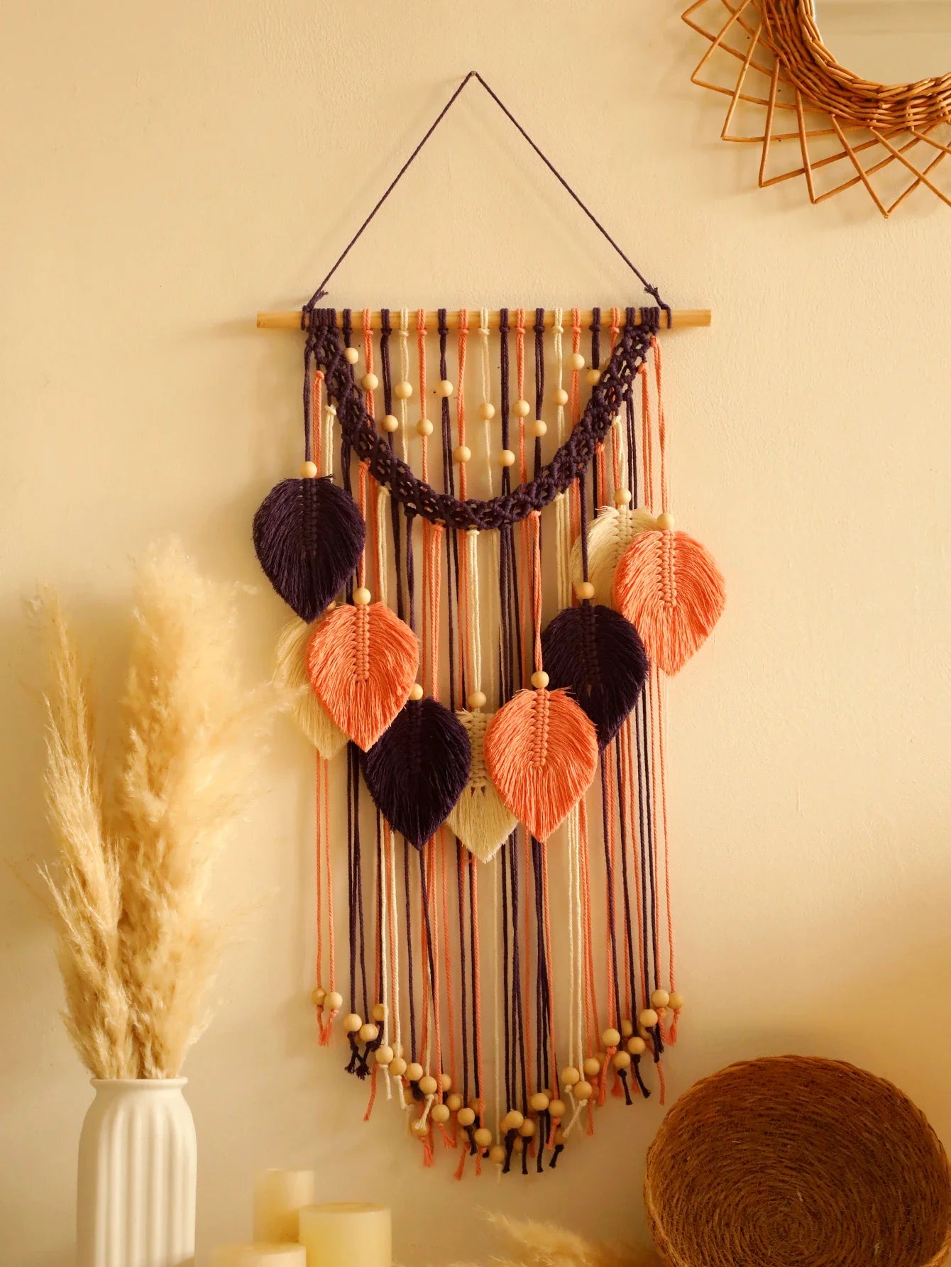 Leaves Hand-Woven Macrame Tapestries