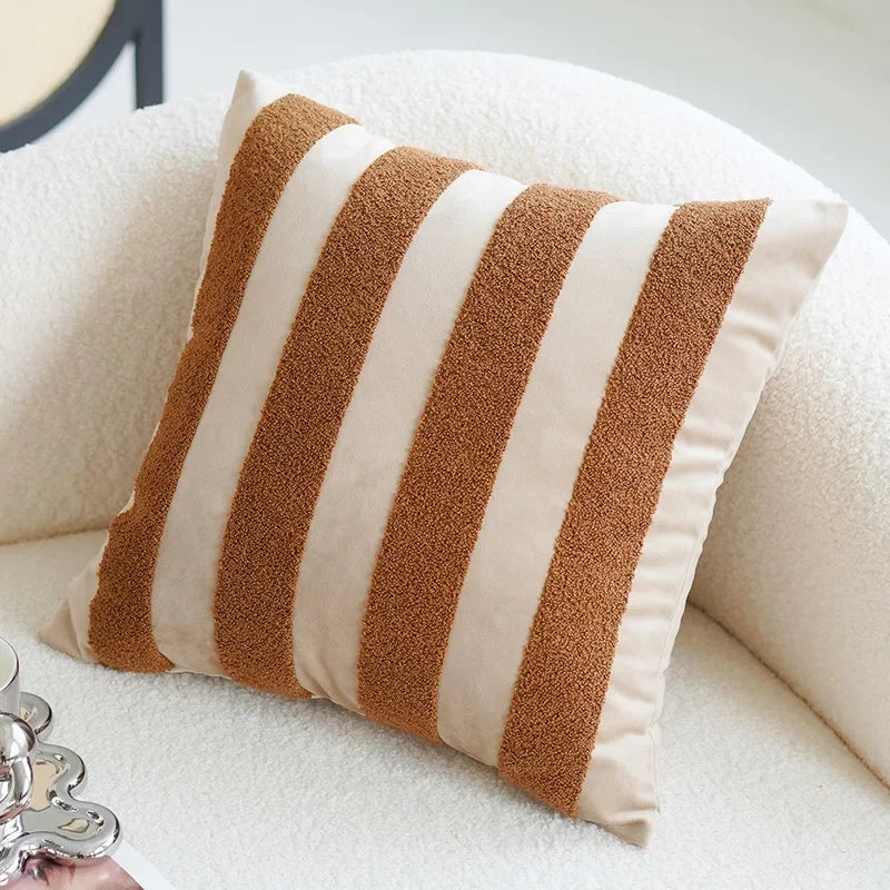 Vintage Nordic Throw Pillow Cover – Block Shapes