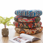 🧘 Round Cotton Floor Cushion Pillow – Thickened Tatami Yoga Mat & Meditation Seat – Machine Washable Geometric Patchwork Cushion