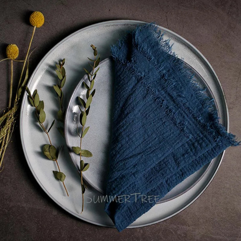 Rustic Cotton Gauze Reusable Napkin – Boho Kitchen & Table Decor