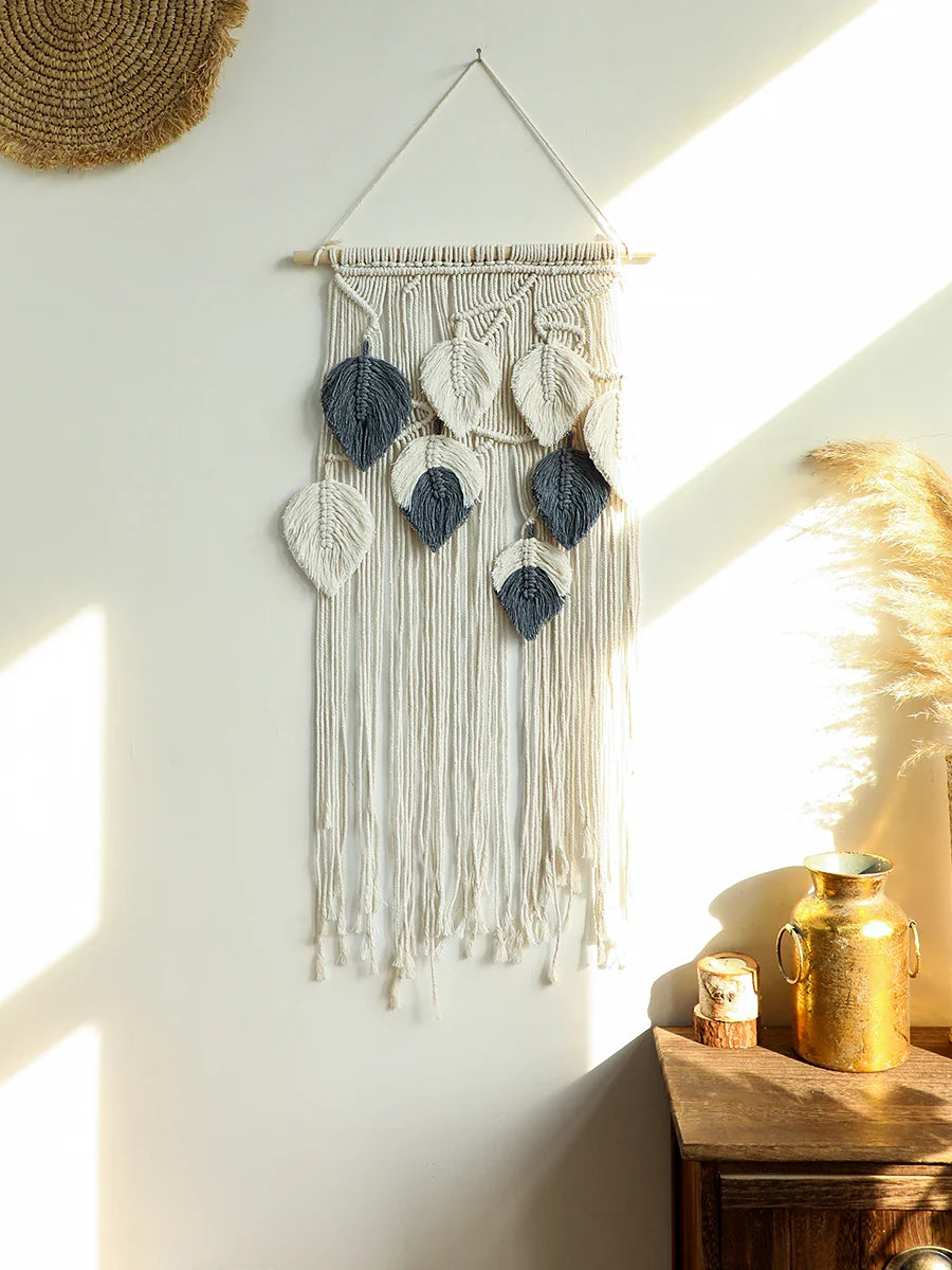 Leaves Hand-Woven Macrame Tapestries