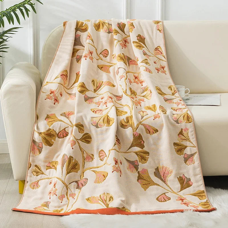 Cotton Gauze Floral Bath Towel