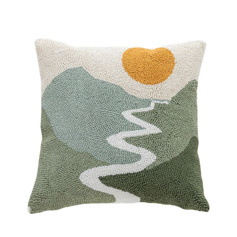 Abstract Tufted Landscape & Nature-Inspired Pillow Covers