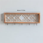 🏡 Fairytale Town Wall Hook Rack – Boho Wooden Key Holder & Decorative Village Scene Organizer