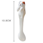Ceramic Cat Hanging Spoon – Cute Animal Coffee & Dessert Spoon for Cat Lovers