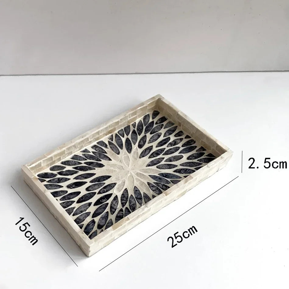 Handmade Shell Tray – Oval & Rectangular Decorative Jewelry Organizer for Boho Home Decor