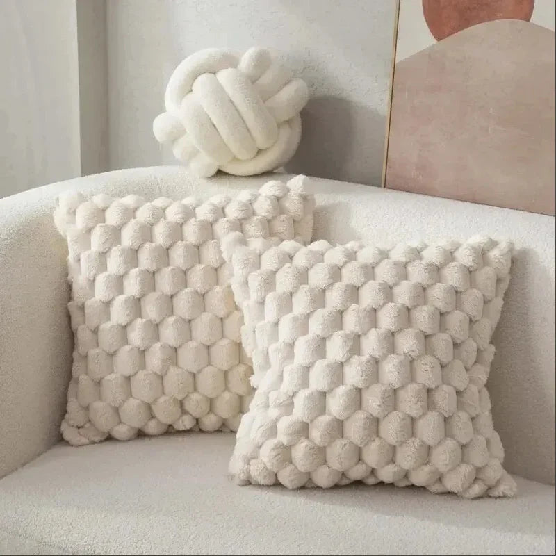 3D Plush Marshmallow Throw Pillow Cover