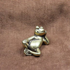 Mini Brass Sleeping Frog Figurine