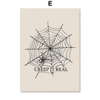 Fall Halloween Skull & Plant Canvas Wall Art Prints