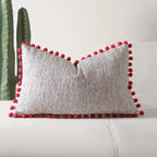 Boho Decorative Pillow Cover with Tassel Accents – 12" x 20"
