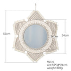 Circular Boho Macrame Wall Mirror