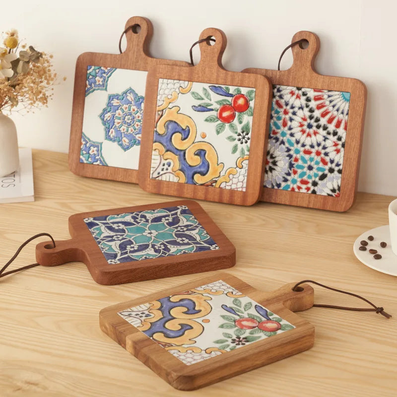 Bohemian Decorative Wood Trivets