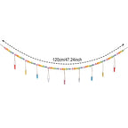 Boho Wall Hanging Photo Display with Wooden Beads & Clips
