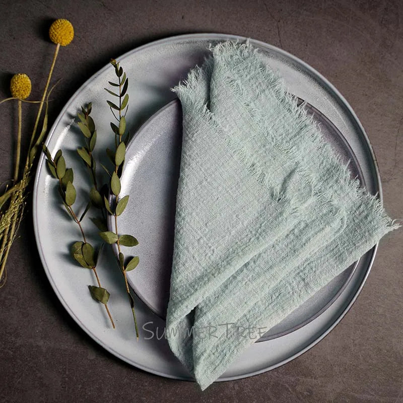 Rustic Cotton Gauze Reusable Napkin – Boho Kitchen & Table Decor