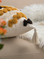 Rust Bohemian Tufted Geometric Pillowcase