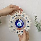 Handcrafted Evil Eye Macrame Circle Wall Decor