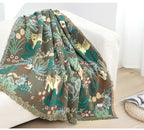 Jungle Tiger Cotton Throw Blanket