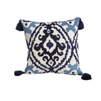 Bohemian Embroidered Cotton Throw Pillow Cover – 18 x 18 or 12 x 24 inches – Decorative Cushion for Sofa, Bed, or Lounge