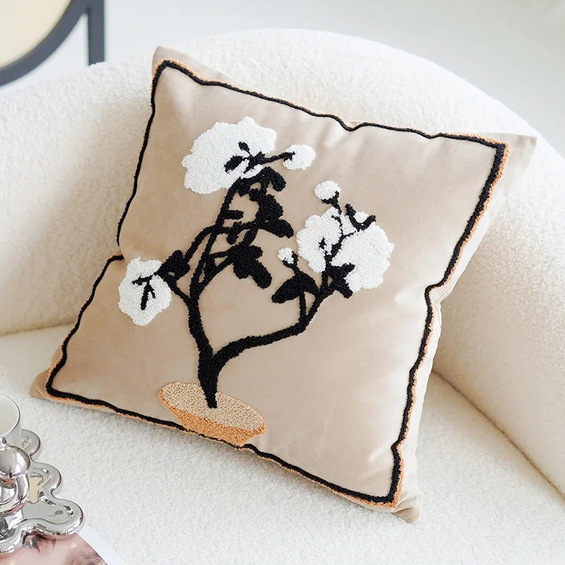 Vintage Nordic Throw Pillow Cover – Block Shapes