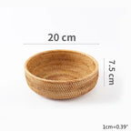 Handwoven Rectangular Rattan Basket – Boho Wicker Storage Bin for Fruit, Snacks, Tea, Bread, or Home Organization