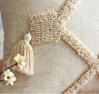 Boho Neutral Tufted & Tasseled Throw Pillow Case