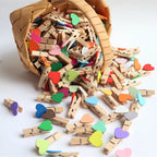 Wooden Heart Photo Clips