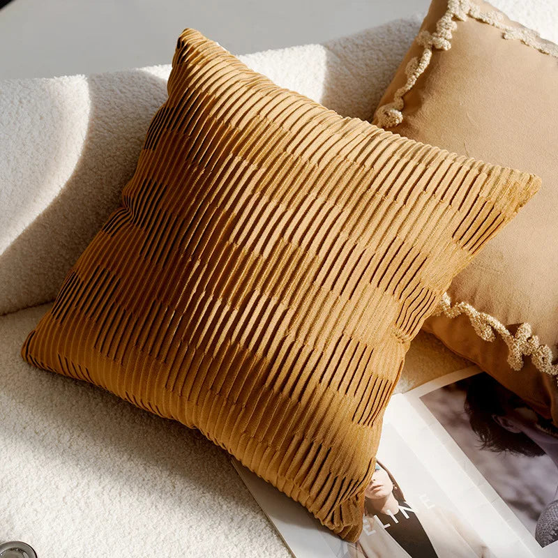 Vintage Nordic Throw Pillow Cover – Block Shapes