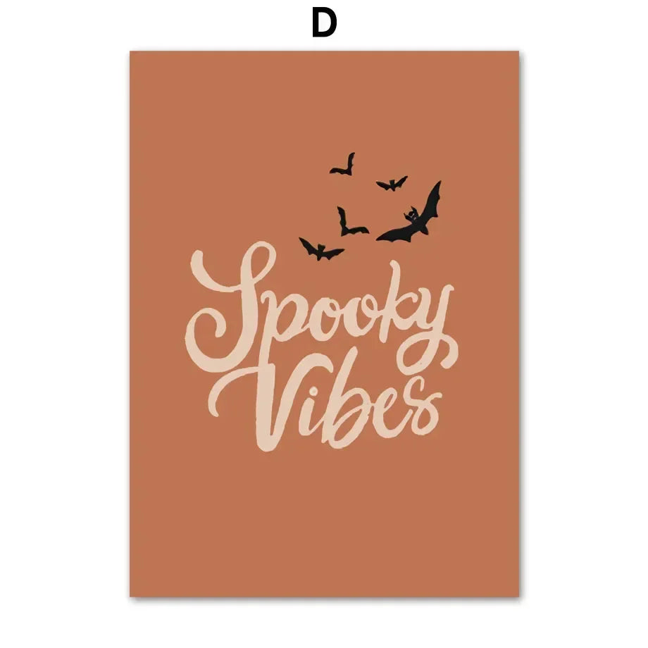 Fall Halloween Skull & Plant Canvas Wall Art Prints