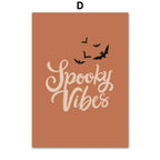 Fall Halloween Skull & Plant Canvas Wall Art Prints