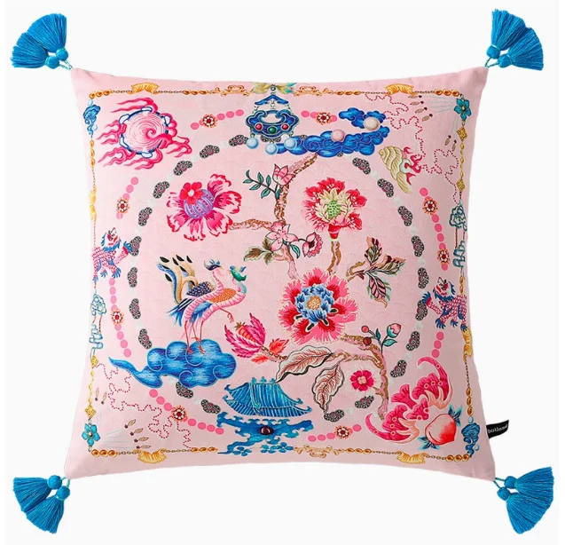 Vintage Velvet Animal Print Pillow Cover – Double-Sided Decorative Cushion for Boho & Eclectic Homes