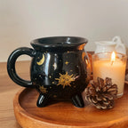 🖤 Cauldron Coffee Mug – Black Ceramic Witch Cup for Magical Sips