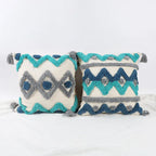 Hand-Embroidered Boho Tufted Decorative Pillowcase