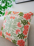Colorful Flower Embroidery Throw Pillow Cover