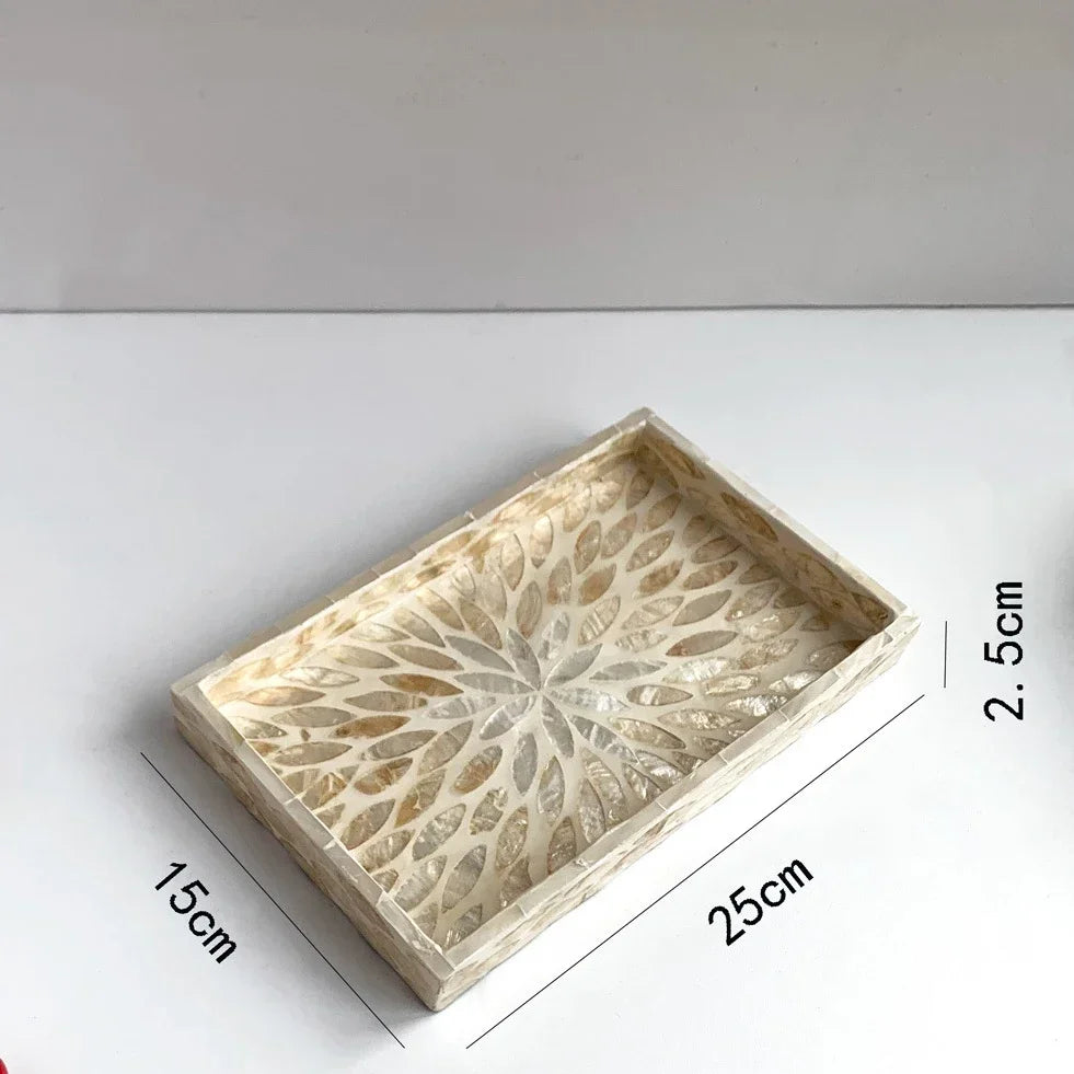 Handmade Shell Tray – Oval & Rectangular Decorative Jewelry Organizer for Boho Home Decor