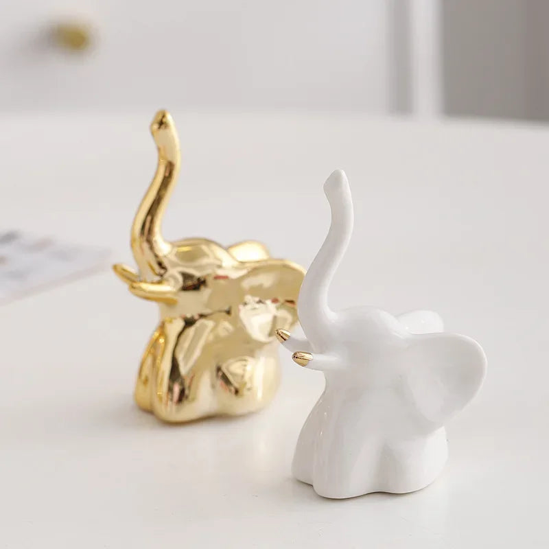 Ceramic Animal Jewelry Holder – Boho Home Decor Trinket Organizer - Rabbit