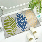 Soft Leaf Print Bath Mat – Non-Slip & Quick-Drying Absorbent Bathroom Rug