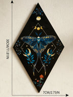 Butterfly & Moon Wooden Wall Art – Hand-Painted Nordic Boho Home Decor Accent