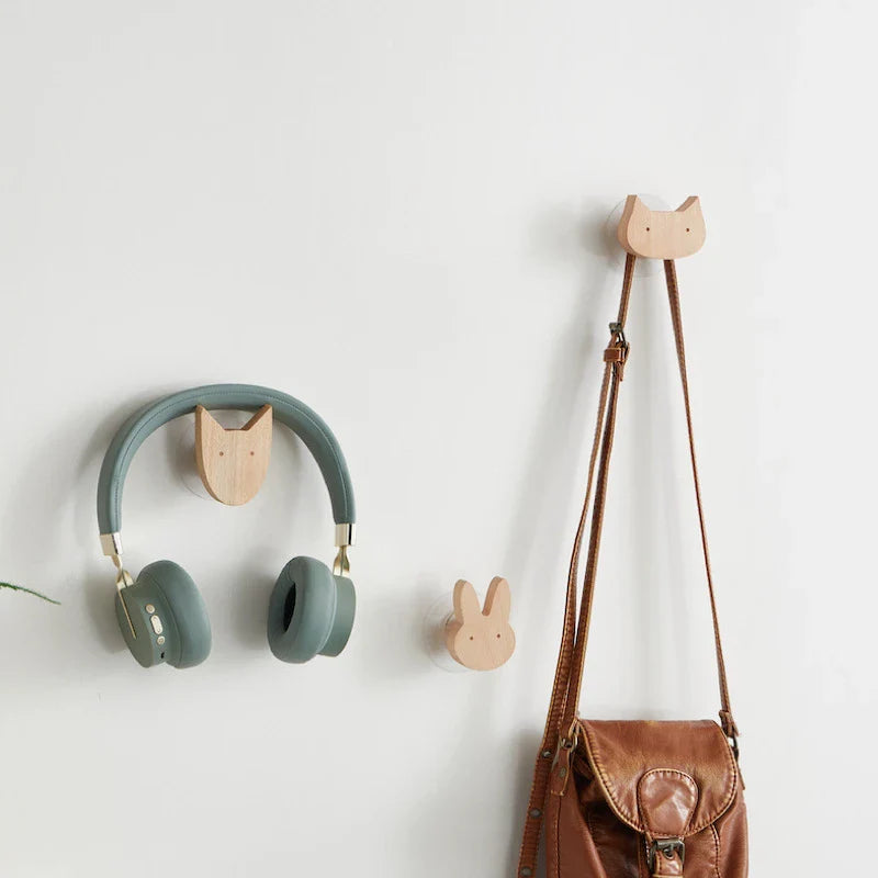 Cute Wooden Animal Wall Hook – Beech Wood Decorative Hanger for Kids Rooms, Entryways, Kitchens & More (1pc)