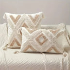 Nordic Bohemian Geometric Plush Pillow Covers with Tassels