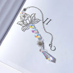 Metal Lotus & Crystal Boho Suncatcher – Handmade Sunlight Charm for Home & Garden