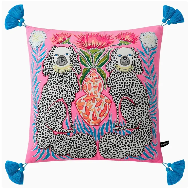 Vintage Velvet Animal Print Pillow Cover – Double-Sided Decorative Cushion for Boho & Eclectic Homes