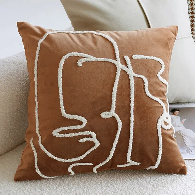 Vintage Nordic Throw Pillow Cover – Block Shapes