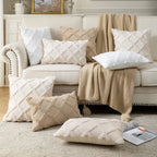 Plush Wool-Inspired Throw Pillow Cover – Soft Textured Accent for Cozy Boho Spaces