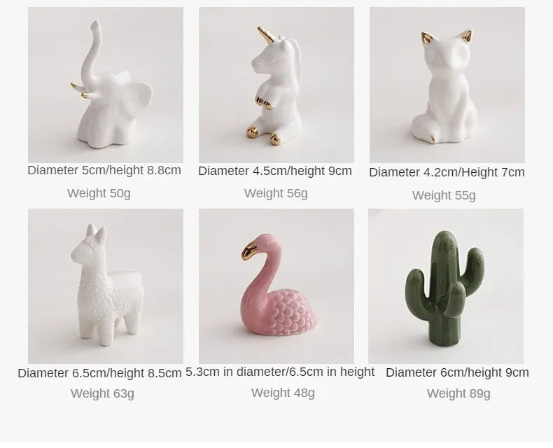 Ceramic Animal Jewelry Holder – Boho Home Decor Trinket Organizer - Rabbit