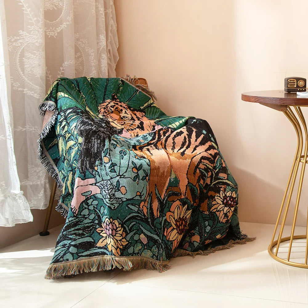 Cozy Boho Cotton-Linen Blanket