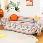 Bohemian Plaid Tassel Throw Blanket