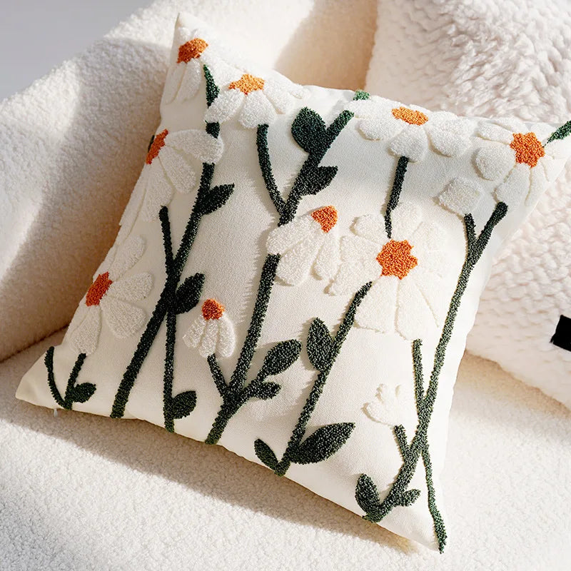 Vintage Nordic Throw Pillow Cover – Abstract Face